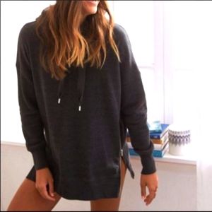 Aerie Oversized Navy Side Zipper Hoodie Sweatshirt Pullover